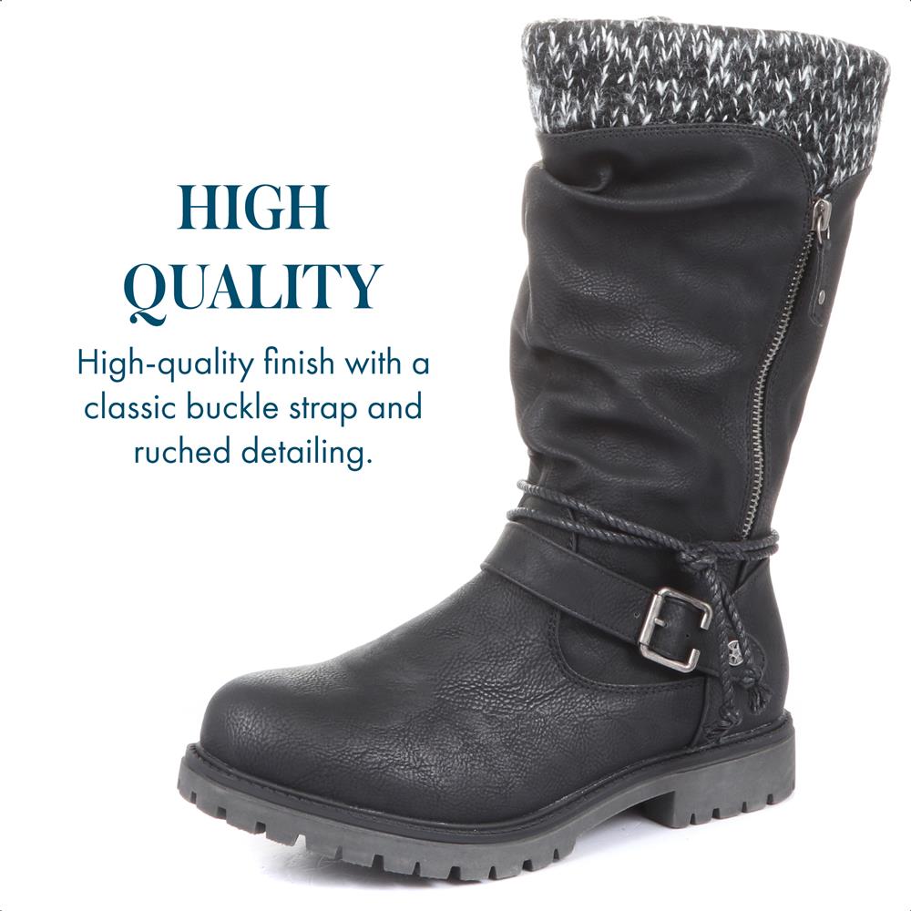 Womens black clearance calf boots uk