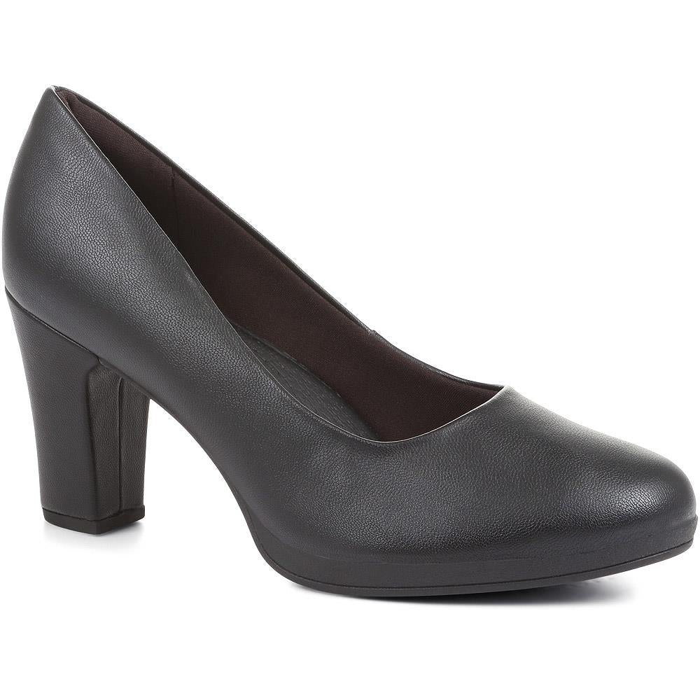 Buy Black Patent Regular/Wide Fit Forever Comfort® Round Toe Block Heel  Court Shoes from Next USA
