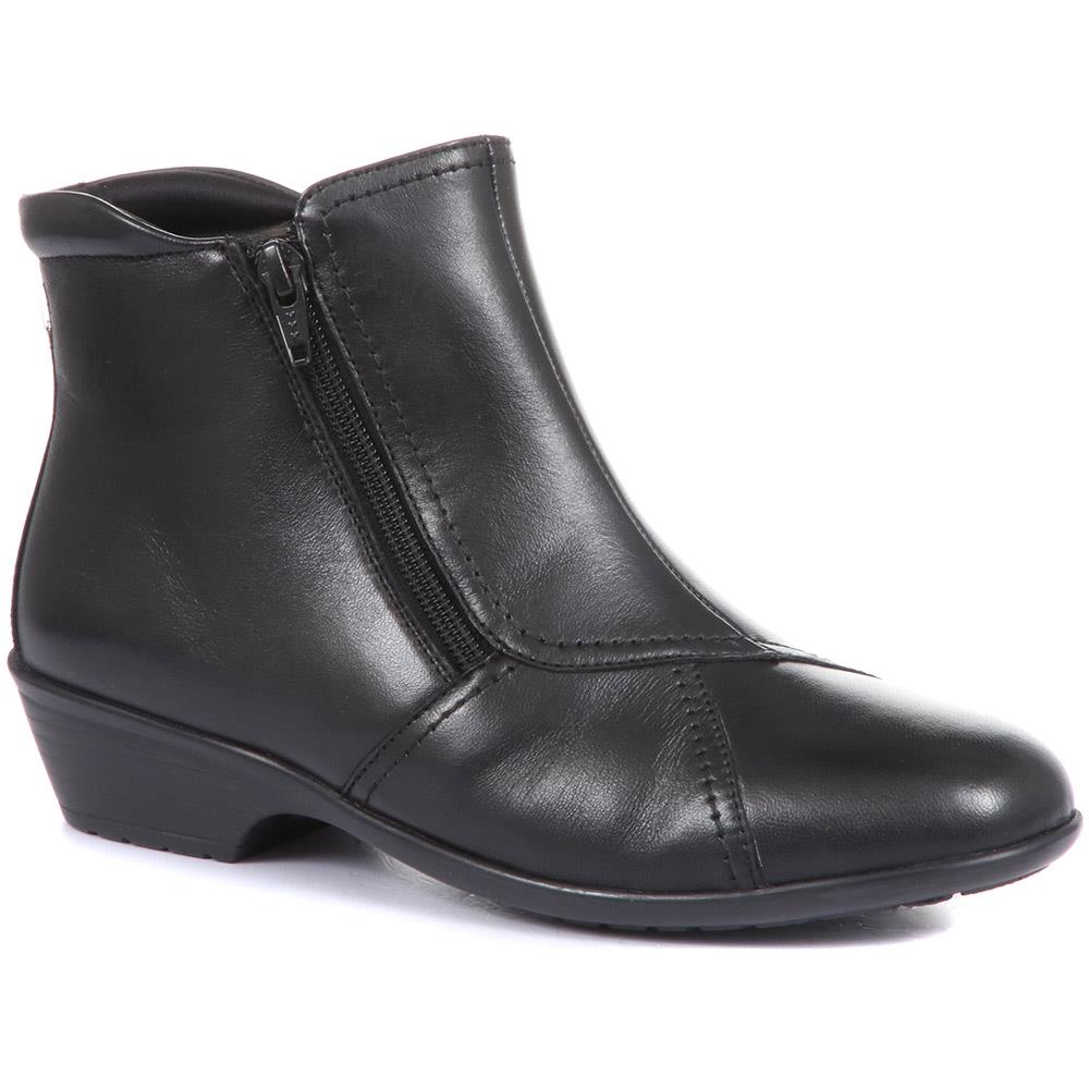 Michael Kors Women's Perla Leather Ankle Boot - Black - Ankle Boots - 8