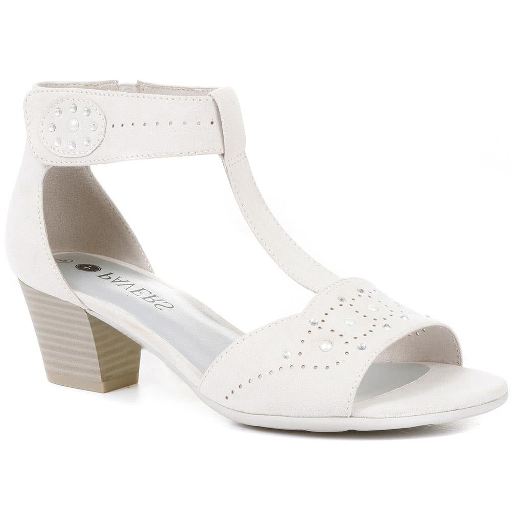 Buy Shoetopia Girls Cream-Coloured Embellished Block Heels Sandals online